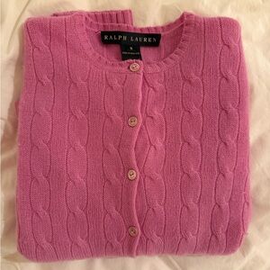 Ralph Lauren Pink Cable Knit Cardigan